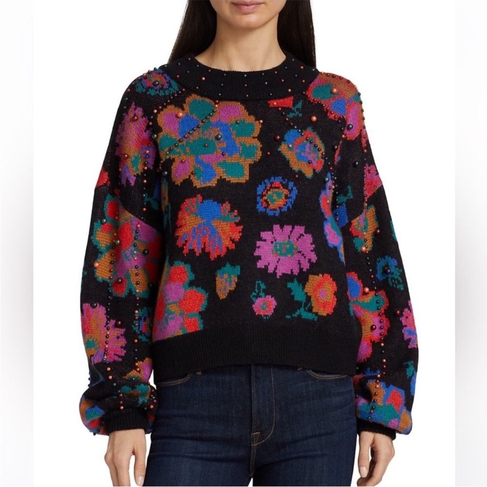 FARM Rio Lily's Garden Floral Multicolor Sweater